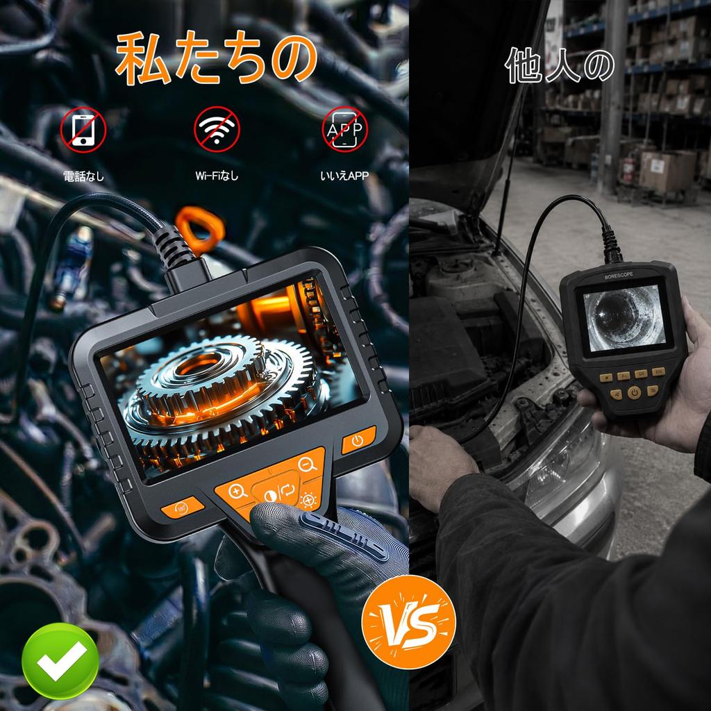 SKYBASIC Handheld Industrial Endoscope Camera Fiberscope HD Digital Borescope with LCD Snake Camera with 8 LED IP67 10M A Cool Gift for Suitable for