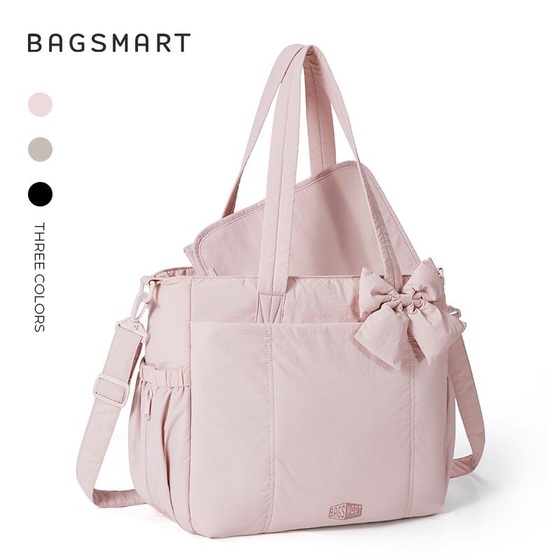

BAGSMART Baby Diaper Multifunctional Diaper Handbag with Changing Large Capacity Mommy Bag Stroller Organizer Maternity Totes рожевий