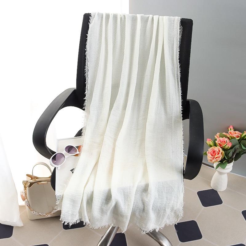 Women's Large Cotton & Linen Pure Color Scarf: Spring/Summer Muslim Headscarf, Beach Towel, Sunscreen Shawl