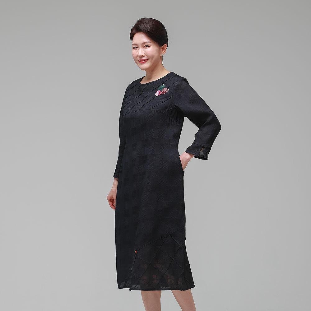 Halanghanbog Natural Deuri Summer Women'S Rayon Dress Navy