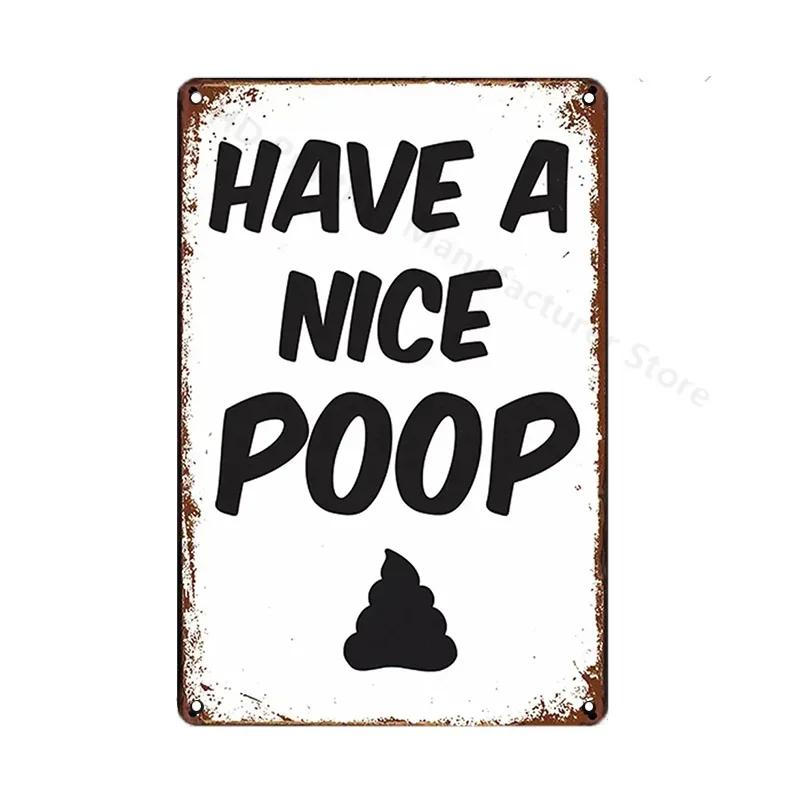 Toilet Sign Vintage Funny Metal Tin Signs Retro WC Lavatory Toilettes Wall Poster Art Bar Club Bathroom Toilet Wall Decor