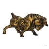 Brass Finish Bull Resin Statue for Home Decor (Pack of 1, Golden and Black)