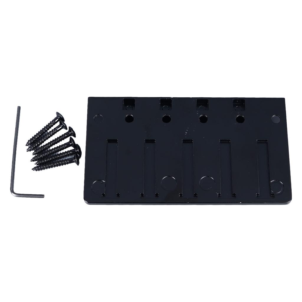 Electric Bass Bridge 5 String Bass Saddle Bridge Thickened Tailpiece Bridge Replacement with Screws