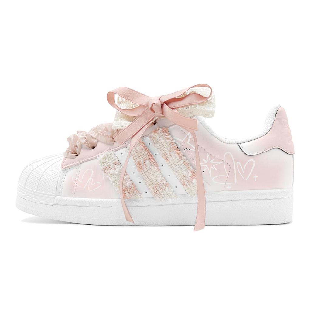 adidas Originals Superstar 2 Romantický dárek Nízké ležérní Skateboardové boty Unisex Oranžová Růžová IH8659(TeamS2-S-BOX)