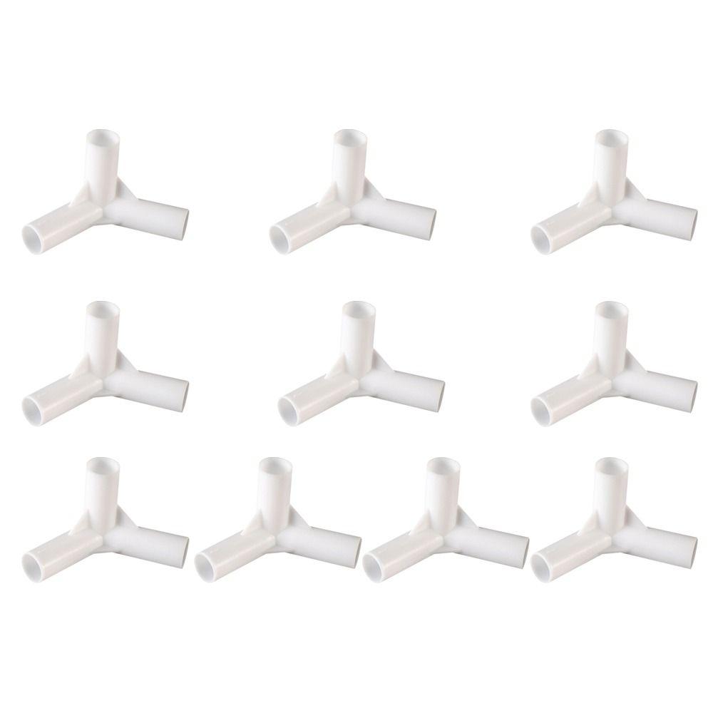 

10 шт. Білий адаптер для дуг намету Заміна Постачання для намету Міцний тристоронній з єднувач Аксесуари для намету