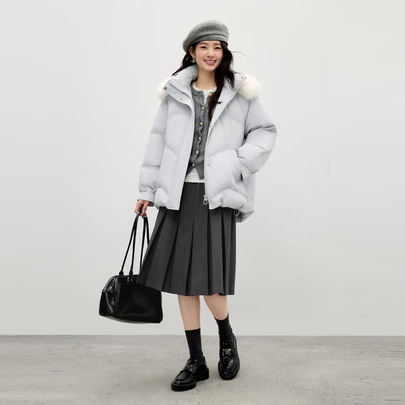 Qiusbiyiren Women's Winter Quilted Hooded Down Jacket