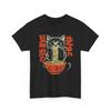 Kitten Eating Ramen T-Shirt | Manga Warrior Japan Tee | Feudal Katana Shirt