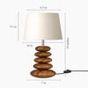 48.26 Cm Wood Pebble Table Lamp Cream Jute Lamp Shade For Bedroom, Bedside, Living Room, Home Decoration, Hotel Led Bulb