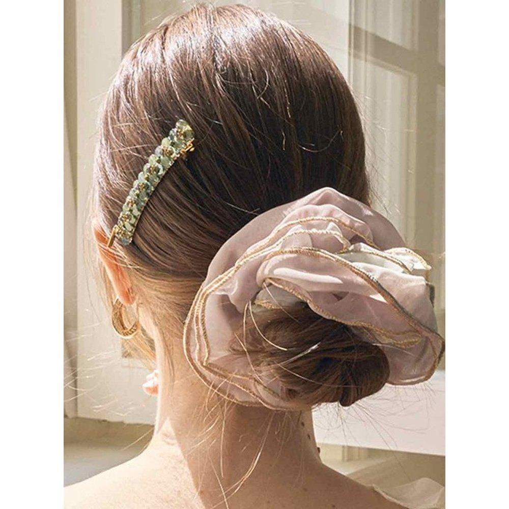 

Gold Line Chiffon Scrunchie Jp-23-288S black