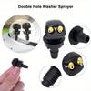 Windshield Washer Nozzle Kit with 6-Connector Set & 4 Dual-Hole Spray Patterns - Durable, Easy Install, Fits Most Vehicles
