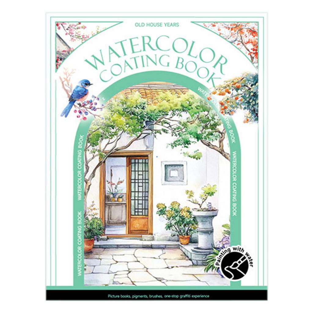 Watercolor Coloring Books Tri-Fold Art Built-In Palettes DIY Watercolor Journal Foldable Painting Pad Self-Contained Pigments