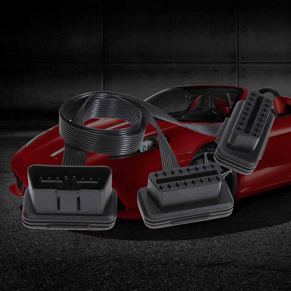 16pin Connector Cable with Angled Connectors OBD2 Male To Female Cord Adapter Right Angle Splitter Cable for Diagnostic Extender