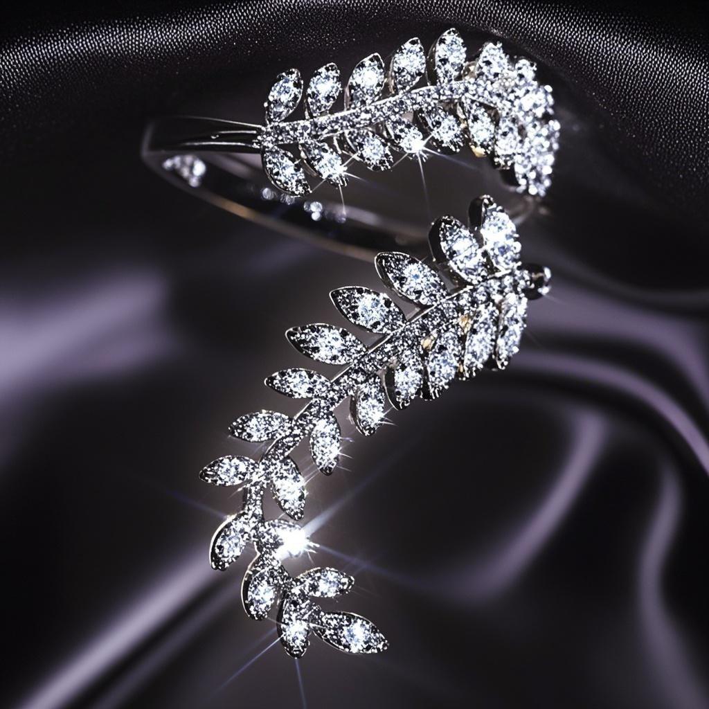 European and American Women's Fashionable, Simple, Leaf Shaped, Creative, Personalized Ring, Party Opening Ring