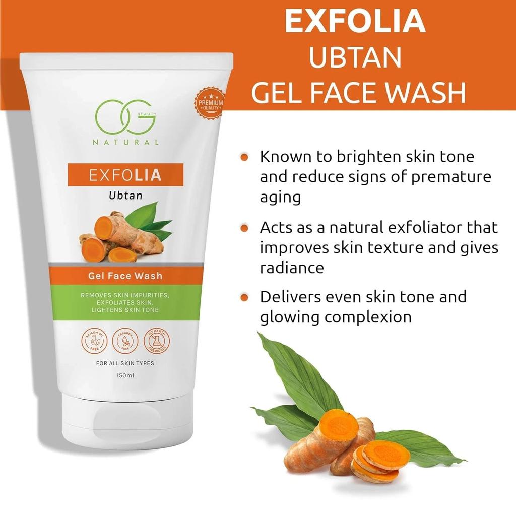 OG Beauty Exfolia Ubtan Gel Face Wash For All Skin Types 150ml