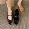 Krazing Pot Sheep Skin Summer Spring Autumn Winter Med Heels Women Round Toe Mary Janes Shallow Pumps