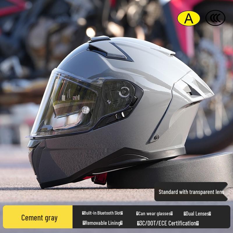 RSV Motorcycle Helmet with Double Visor, Men's Full Face, All-Season, Universal Fit, 3C Certified (Model 939)