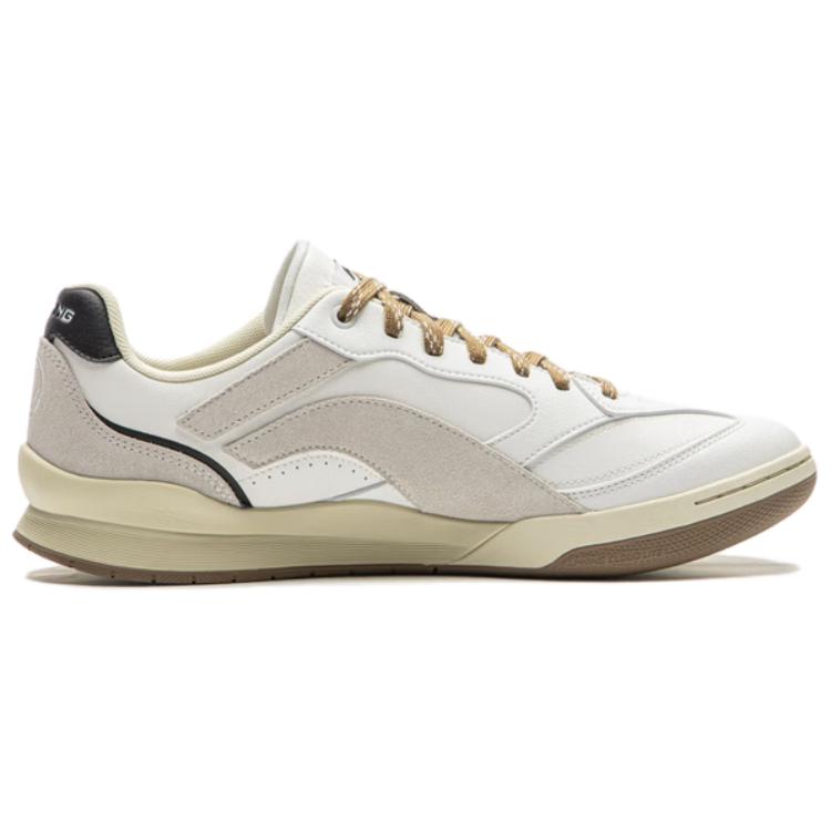 Li Ning Moon White Retro Classic Casual Versatile Sports Shock Absorbing Wear Resistant Low Top Skate Shoes Men sneaker Cloud-White AGCW049-3
