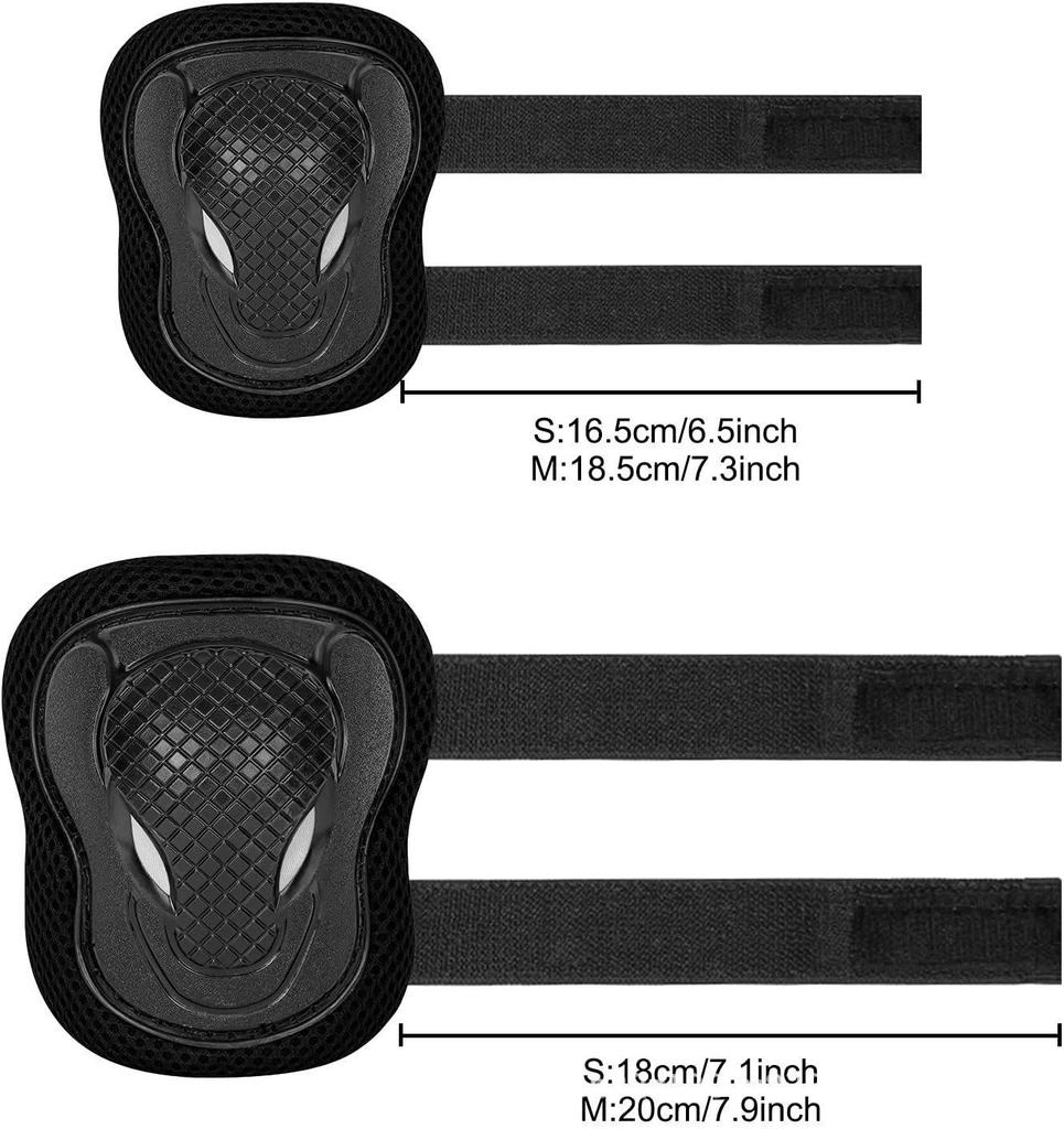 Skyddsset för barnsport: Balanscykel, Skidåkning, Skridskoåkningsutrustning med Knäskydd och Handledsskydd, Tjurhuvudstil