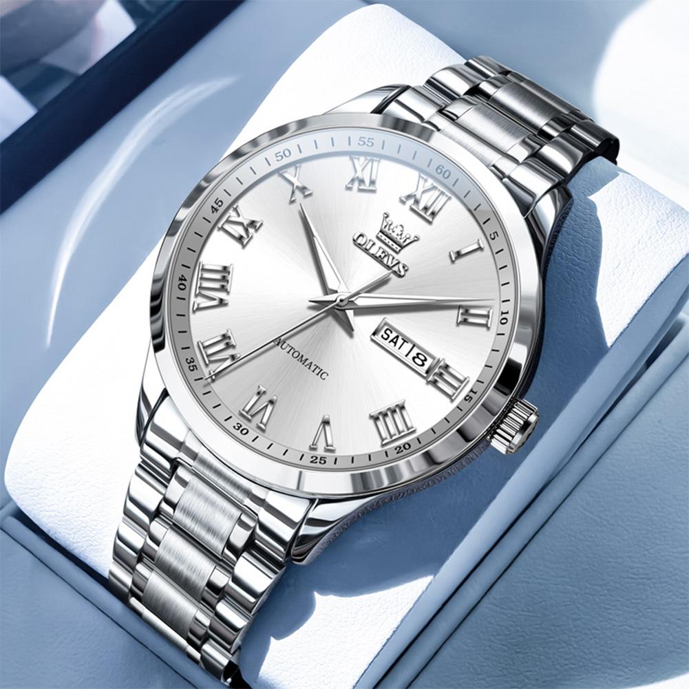 OLEVS Automatic Mechancial Watch for Men Luxury Brand Date Waterproof Men's Wristwatches Rome Time Fashion Man Watch