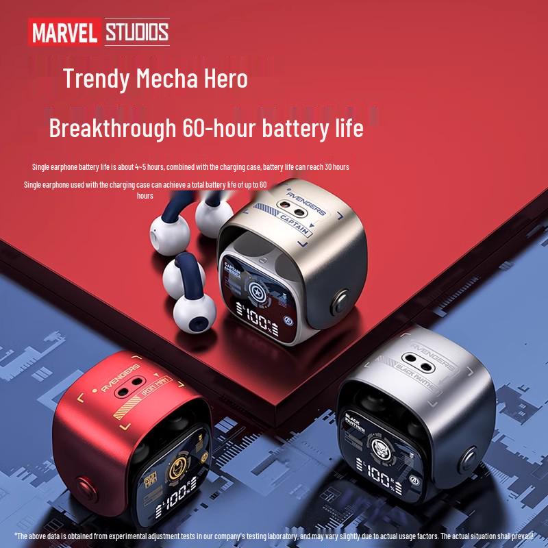 

Marvel 2025 Bluetooth-клипса для уха: Удобные игровые наушники с низкой задержкой Official White Captain America