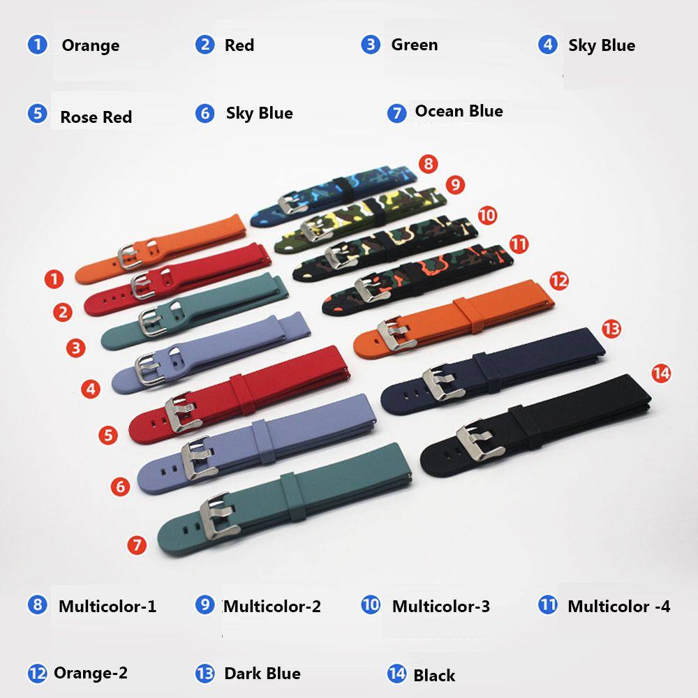 20mm 22mm Quick Release Silicone Universal Steel Buckle Wristband Watch Band Bracelet Strap