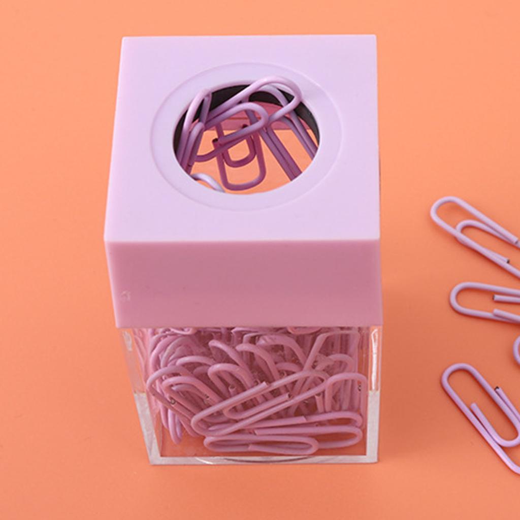 Magnetic Paperclip Dispenser Large Capacity Transparent Paper Clip Storage Organizer for Desk