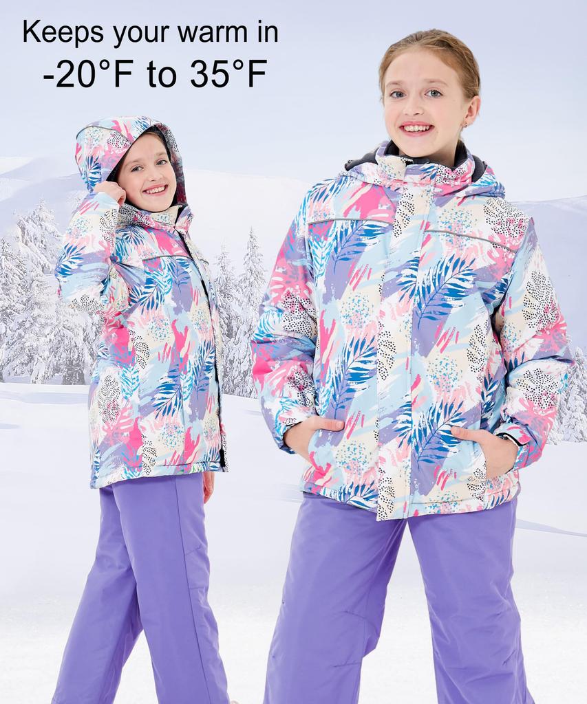 Hiheart Ski- og Snowboardbekledning Dunjakke og Perfekt for Snø Akihabara Størrelse 120 Barnesett, Jentebukser, 2-delt sett, Lek, Farge,