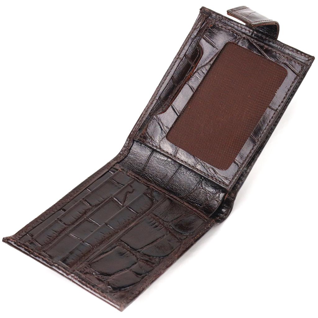 Reliable Men's Wallet Made of Genuine Textured Leather CANPELLINI Purse 21516 Brown