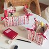 Cotton Quilted Storage Basket Ins Style Sundries Organizing Bag Cute Desktop Storage Basket  Snacks