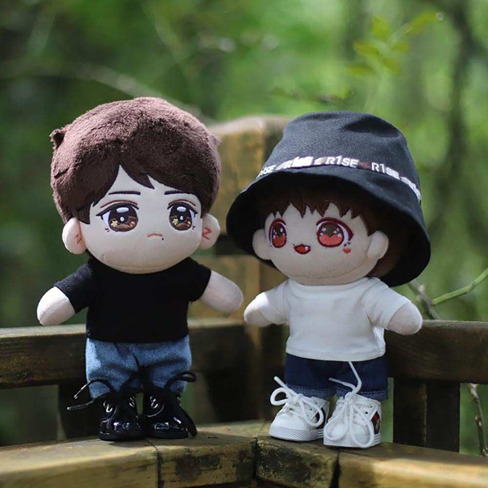 niannyyhouse Doll Clothes for Stuffed Animals - 20cm Doll Clothes - T-Shirts 2 - 2-Piece Set - Plain T-Shirts - Doll Baby Clothes - Cotton Doll