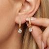 Dainty Minimalist Round Cubic Zirconia Drop Earrings For Women Gold Color Exquisite Huggie Hoop Earring Party Wedding Jewelry