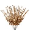 5/10/20pcs Artificial Eucalyptus Branch Golden Leaves Plants for Home Wedding Decoration Winter Christmas Arrangement Bouquet