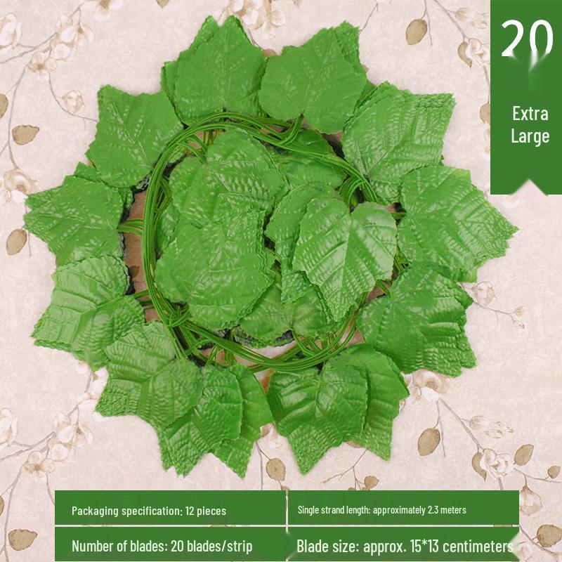 Artificial Green Leaf Grape Vine with Grape Leaves for Ceiling Decoration