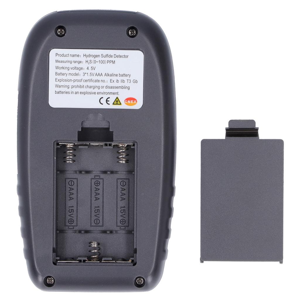 WT8822 Hydrogen Sulfide Detector Portable H2S Leakage Monitor with Sound Light Alarm