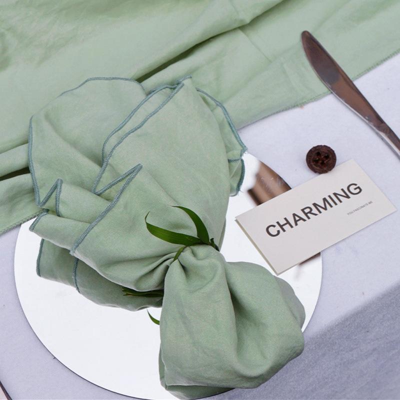 12PCS Cotton Solid Color Table Napkins Soft Reusable Cloth Napkins For Wedding Birthday Party Bride Shower Dining Table Decor