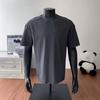 Herre Atletisk T-shirt Åndbar Hurtigtørrende Tee med Skuldernet Indsats Løstsiddende Rund Hals T-shirt til Sommer Træningscenter Fitness Træning