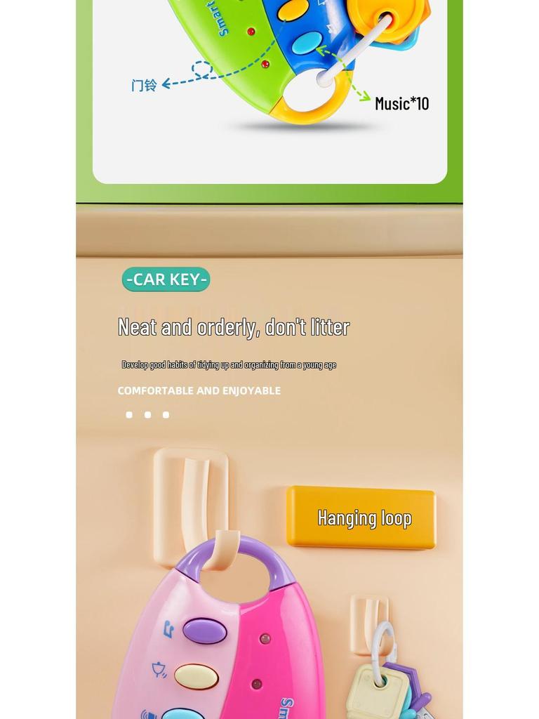 Infant Educational Toy Car Keys with Lights & Music
