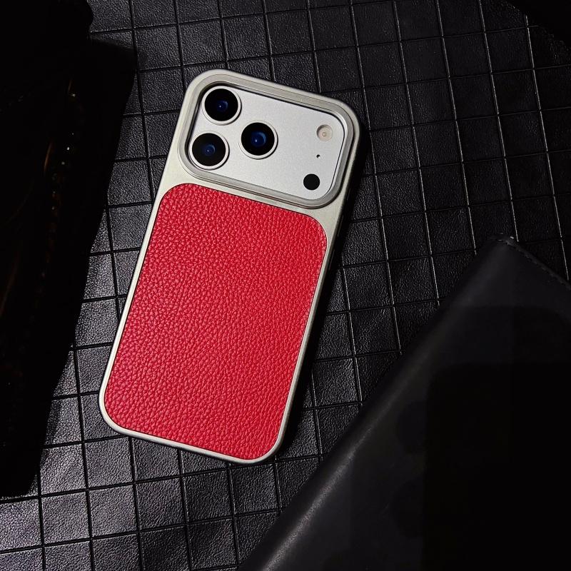 

Plating Armor Leather Texture Case For iPhone 17 Air 16 15 14 13 Pro Max Plus 17Pro 16Pro Shockproof Business Phone Cover iPhone 15