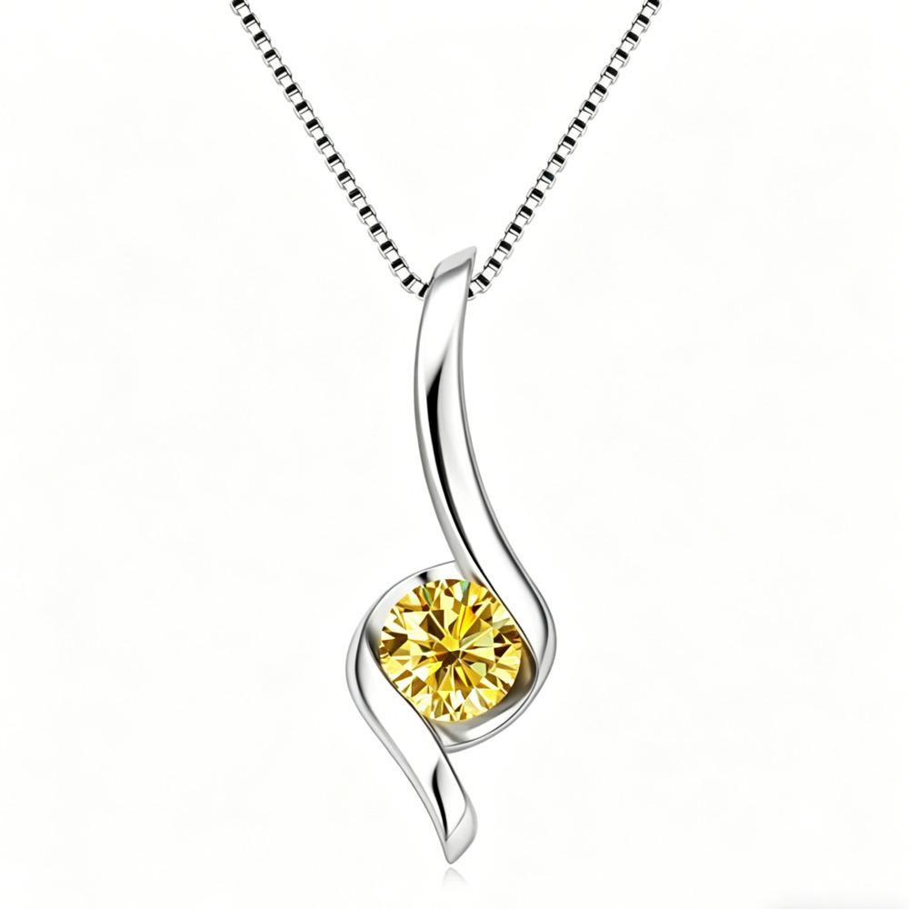 6.5mm Luxury High End Moissanite Necklace 925 Sterling Silver Clavicle Chain D VVS1 Exquisite Fashion Jewelry For Women