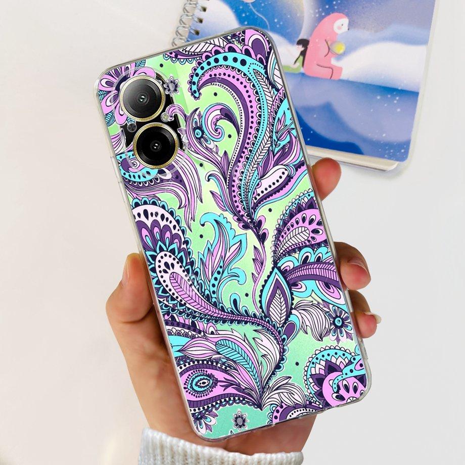 Weiche TPU-Stoßstange Hüllen für Realme C67 4G RMX3890 Rückabdeckung Dünnes Klares Silikon Handyhülle Damen Mode Malerei Funda C 67 4G