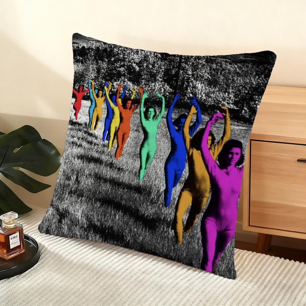 Band Music T-Tv-Girl Cushion Cover Soft Short Plush Pillow Cover Smooth Cozy Texture Aesthetic Cushion Case Home Decor