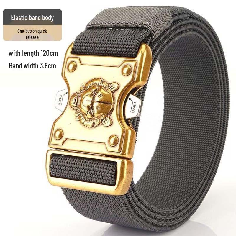 Men's Adjustable Leather Tactical Belt: Elastic, Versatile, Casual, Outdoor Training, Workwear