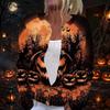 Women's Long Sleeve Knit Cardigan with Halloween Print Button Front for Holiday Party