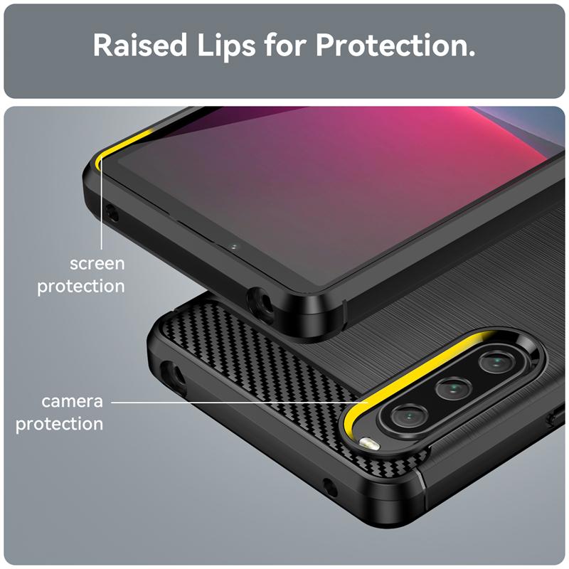 For Sony Xperia 10 V Case Bumper Silicone Carbon Fiber Cover For Sony Xperia 10 V 5 10 IV 10 III Case For Sony Xperia 10 V Case