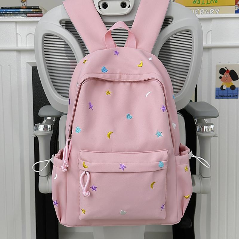 Large Capacity Student Schoolbag Women's Embroidered Computer Backpack Lightweight Backpack