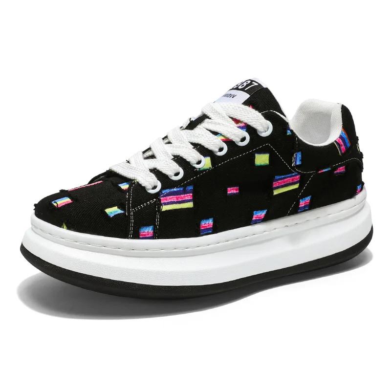 

Новый Дизайн Модные Белые Мужские Кроссовки на Платформе Дышащие Низкие Повседневные Кроссовки Мужские Уличные Дизайнерские Туфли Мужские zapatillas hombre 39