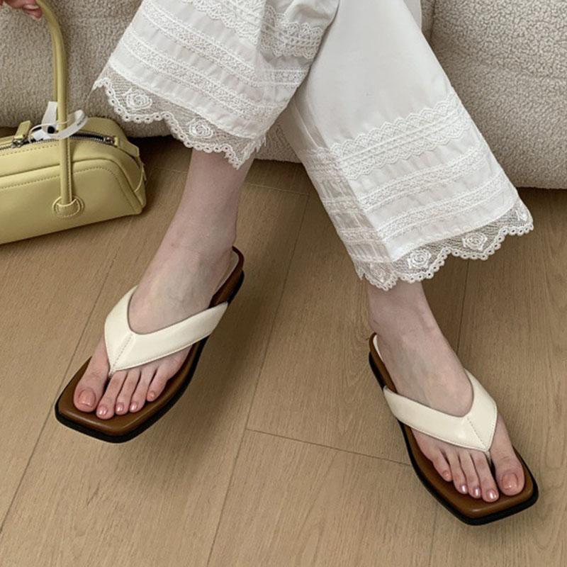 Fashion Comemore Summer Women Shoes Wedges Flip Flops Mid Heels Slippers for Women Fashion Thick Soled Casual Beach Slides Sandalias