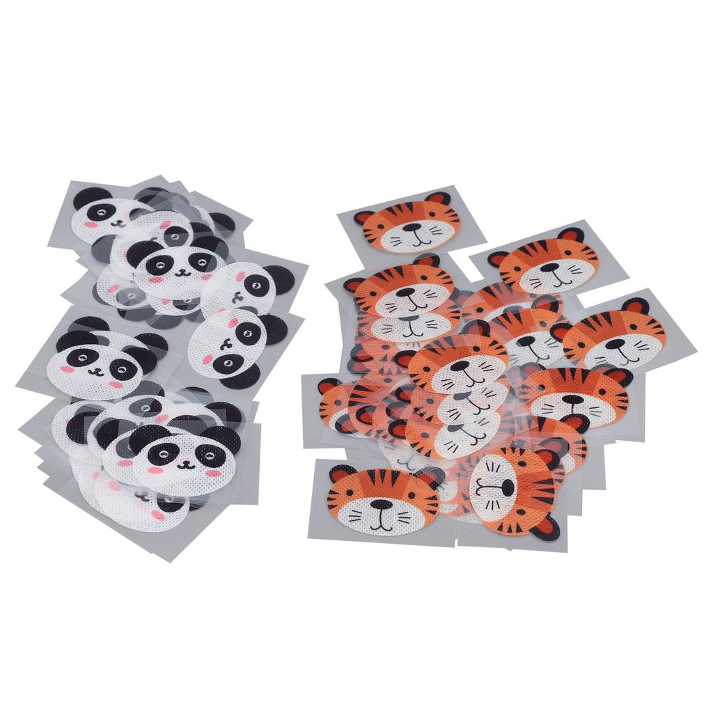 60 Counts Cartoon Mouth Tape Snore Reduction Panda Tiger Pattern Improve Sleep Mouth Breathing Sticker