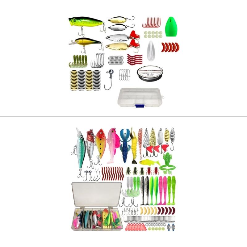 127/133pcs Fishing Accessory Lures Swim Baits Set Including Hook Storage Case for Enthusiasts Long Lasting Use
