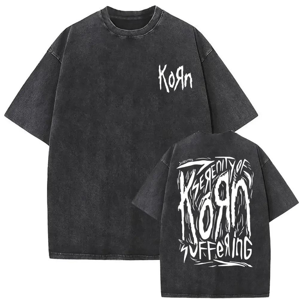 

Korn Follow the Leader Album Cover Vintage Washed Oversized T-Shirt | Nu-Metal Rock Band Streetwear Tee S різнокольоровий